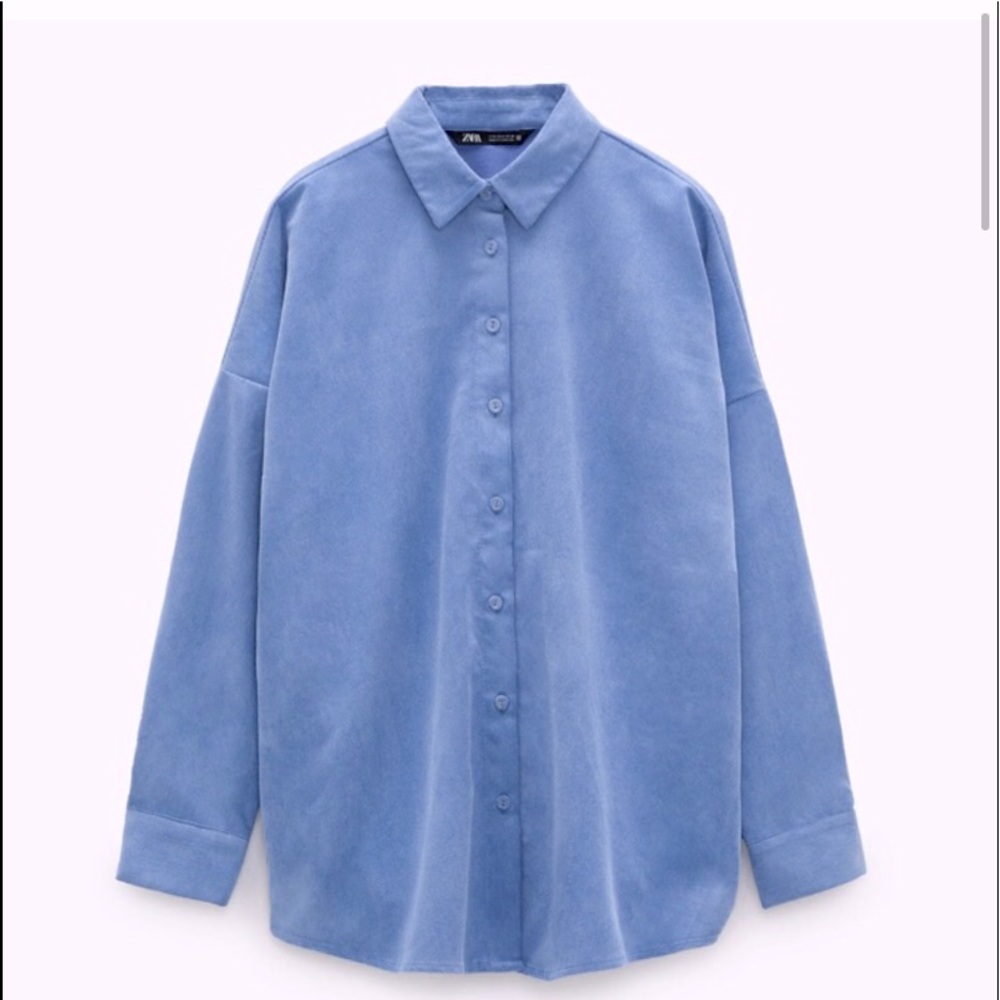Zara’s blue corduroy oversized shirt/shacket - Picture 3 of 8